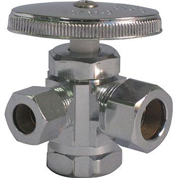 China supplier angle brass material zinc alloy handle bathroom three-way angle stop valve