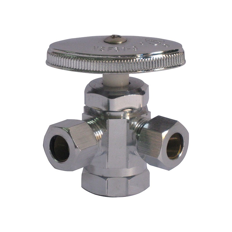 Easy disassembly novel sealing chrome plated brass 3-way angle valve